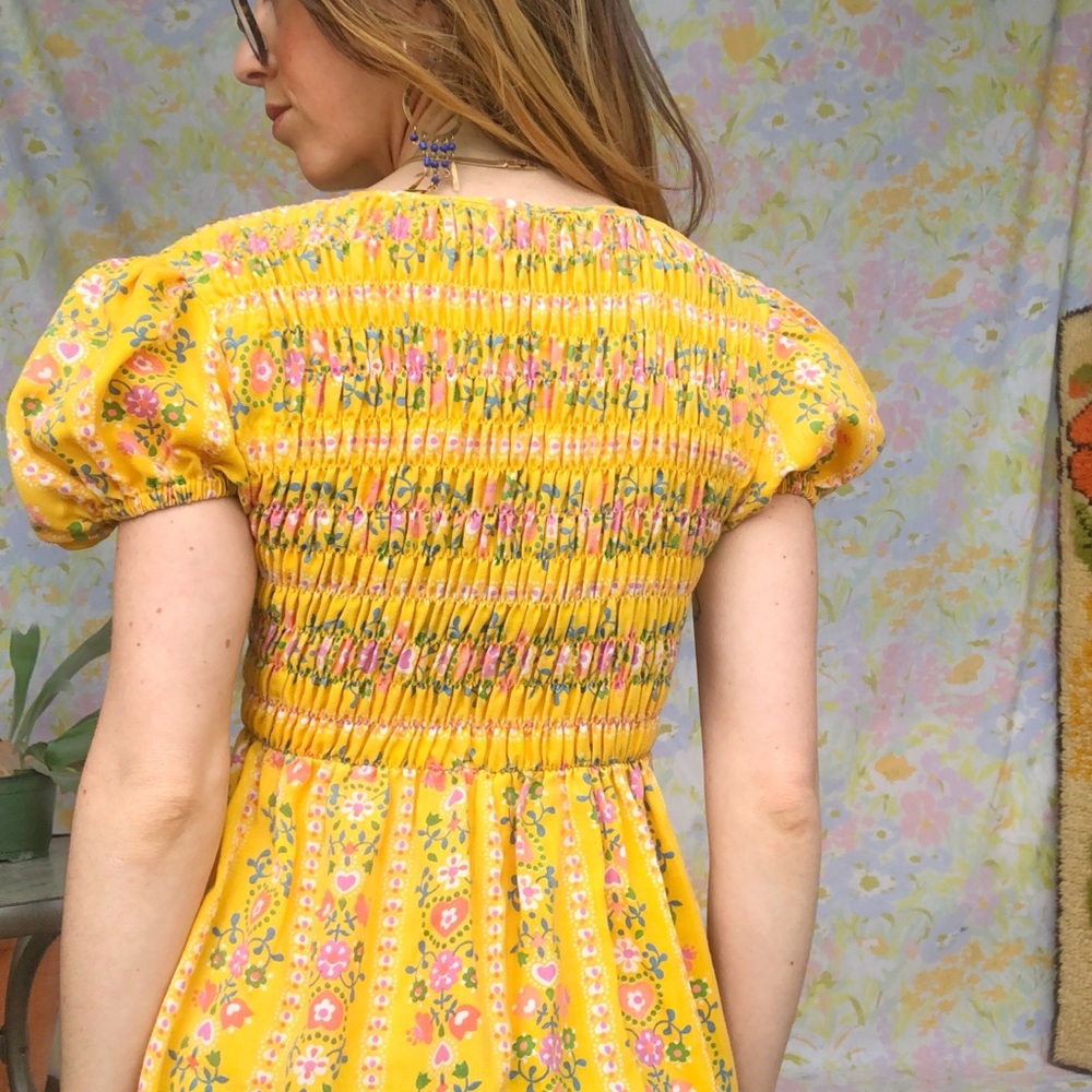 SOLD Vintage🌼70s Peasant Empire Waist Maxi Dress - Picture 7 of 8